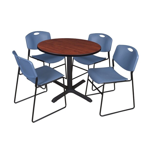 Cain Cain Round Table & Chair Set, Wood, Metal, Polypropylene Top TB36RNDCH44BE - main
